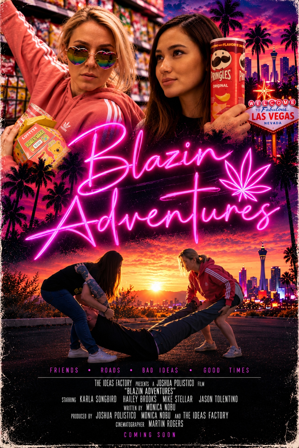 Blazin Adventures official coming soon poster featuring Karla Songbird and Hailey Brooks