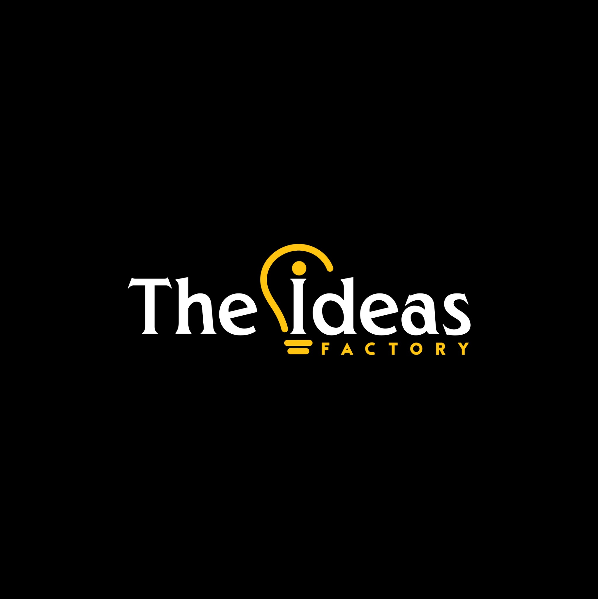 The Ideas Factory original white and gold lightbulb logo